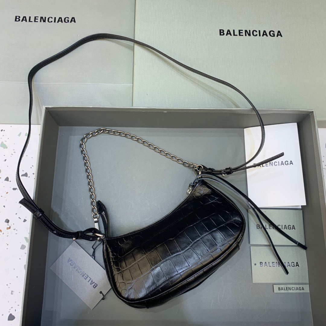 Balen Le Cagole Mini Bag With Chain Black, For Women, Bags 8.2in/21cm 69581423EJY1000