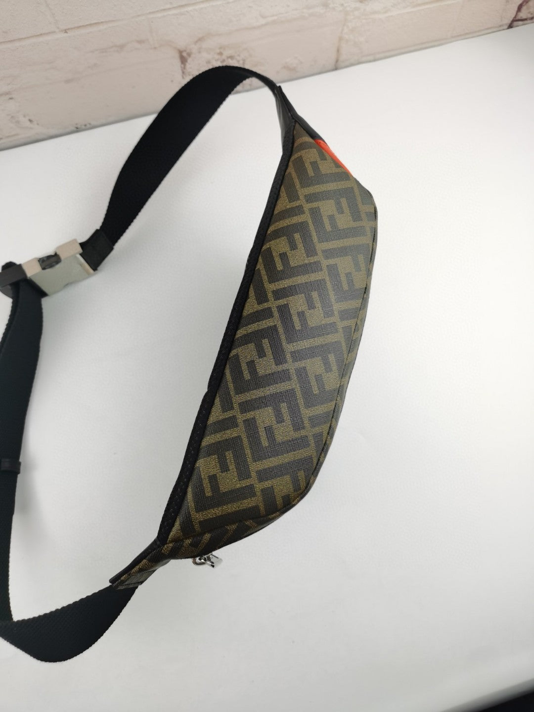 FI Belt Bag Khaki/Orange For Men, Men’s Bags 18.1in/46cm FF 7VA434