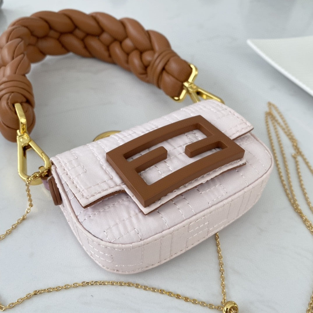 FI Nano Baguette Maxi Handle Pink and Brown Bag For Woman 6.5cm/2.5in