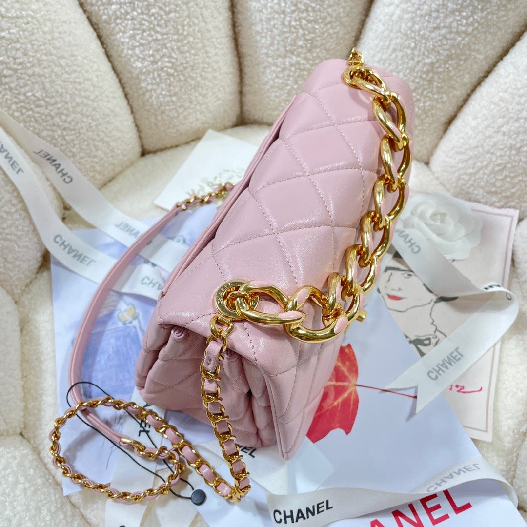 ChanelLarge Flap Bag Gold Hardware PiNike For Women, Women’s Handbags, Shoulder Bags 9.1in/23cm AS3367