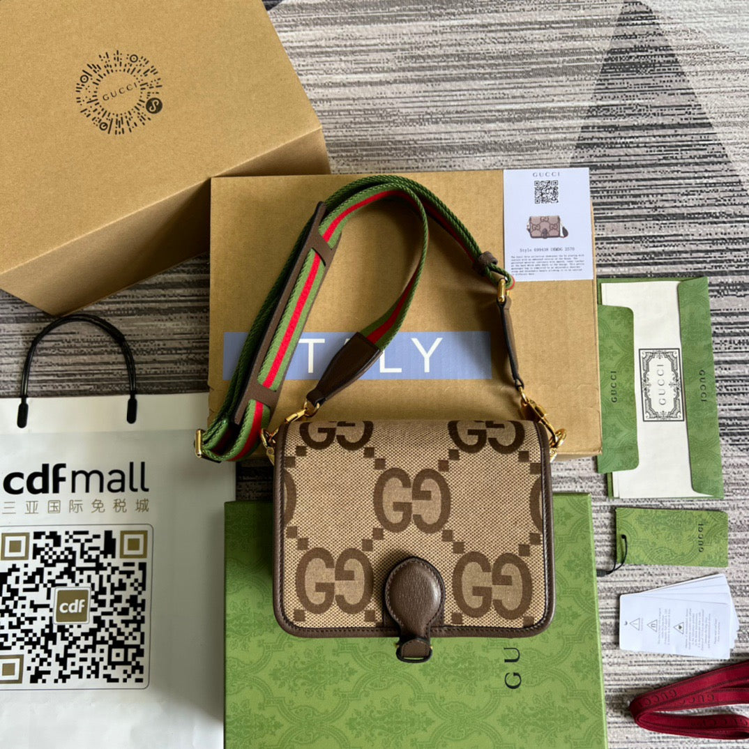 gg Ophidia Mini Jumbo gg Bag Camel And Ebony Jumbo gg Canvas For Men 4.7in/12cm gg