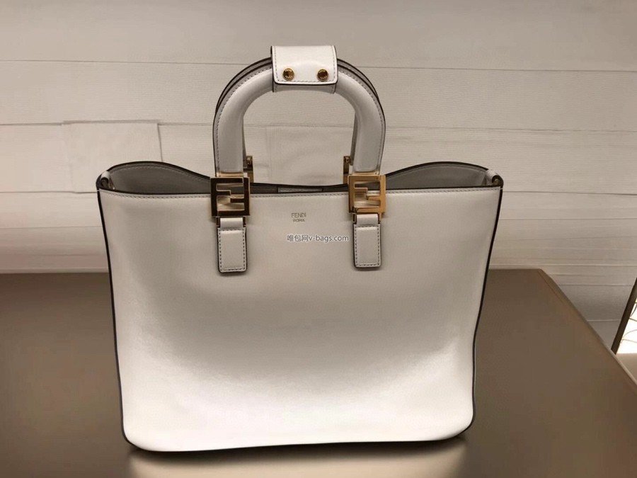 FI Small FF Tote Shoulder White Bag For Woman 30cm/12in
