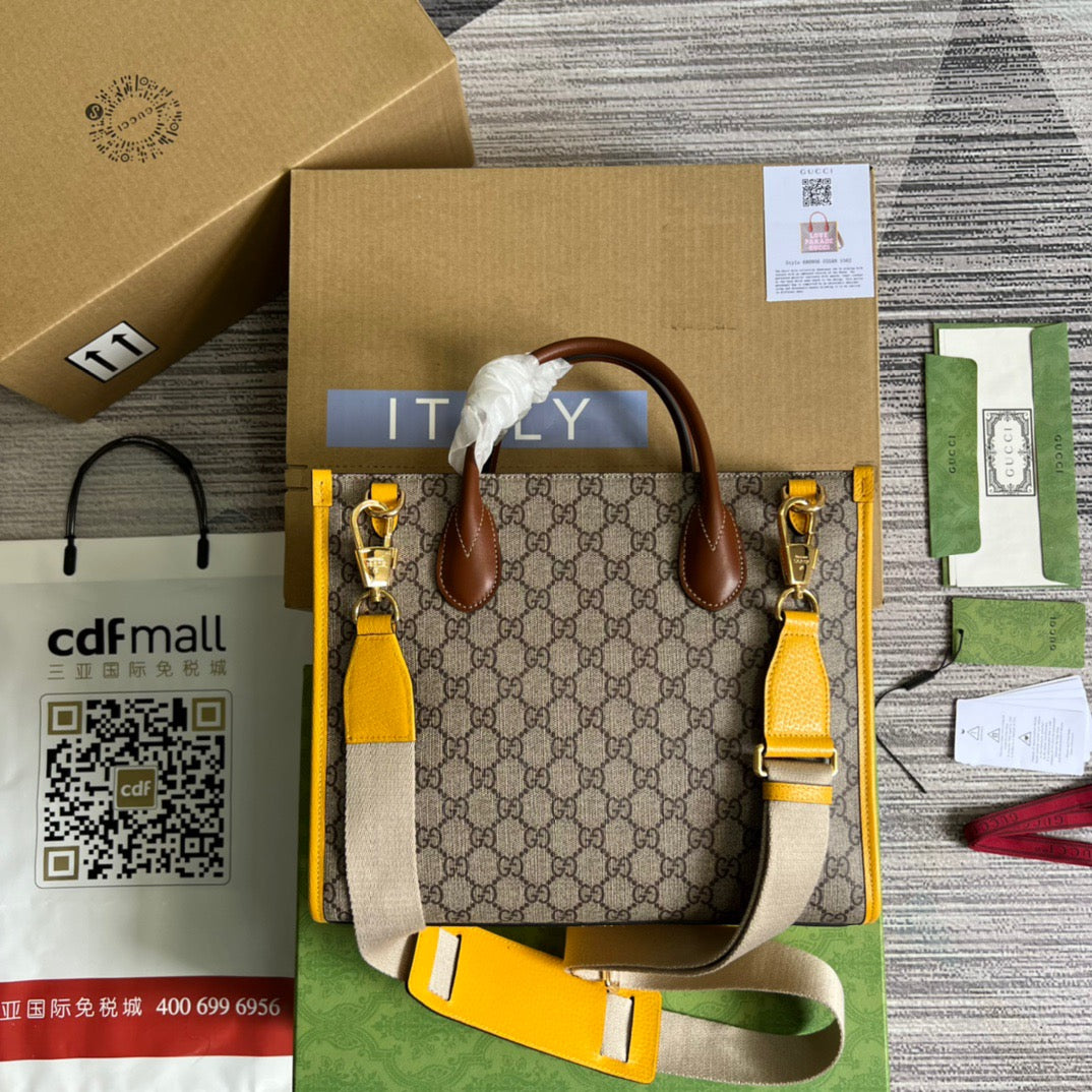 gg Love Parade gg Tote Bag Yellow For Women, Women’s Bags 12.2in/31cm gg
