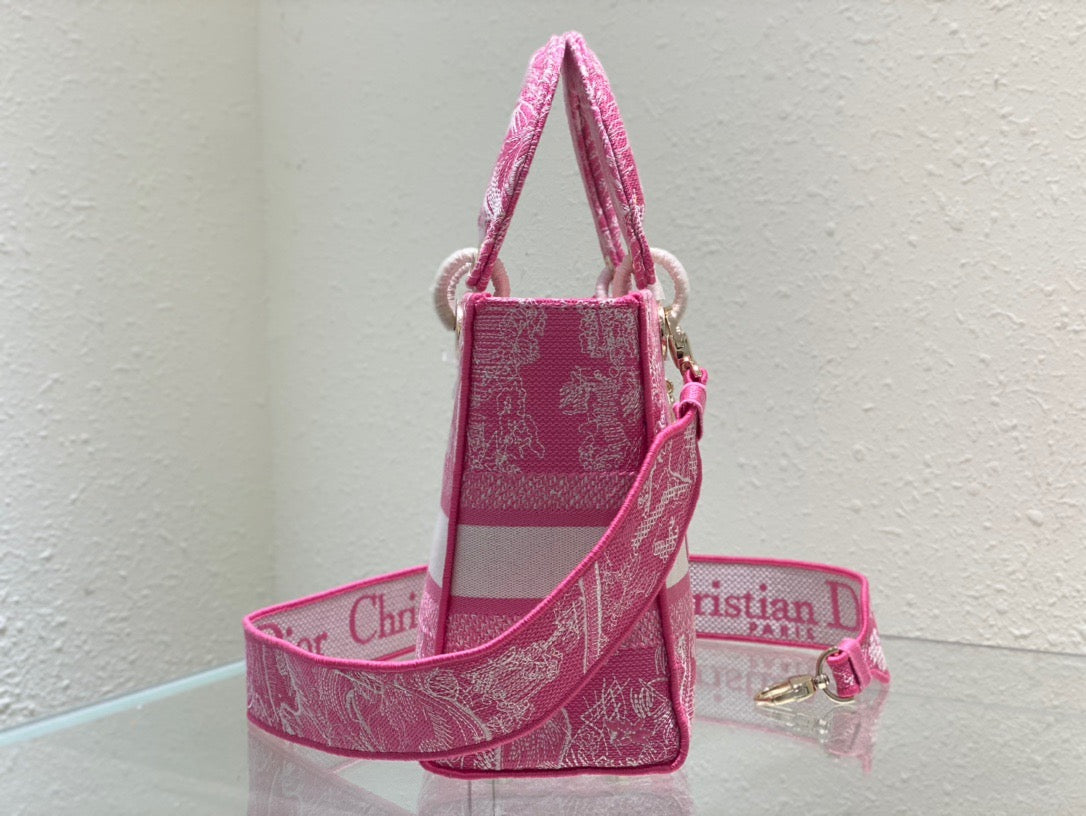 DI Medium Lady D-Lite Bag Pink, For Women, Women’s Handbags 24cm/9.5in CD M0565OROC_M956