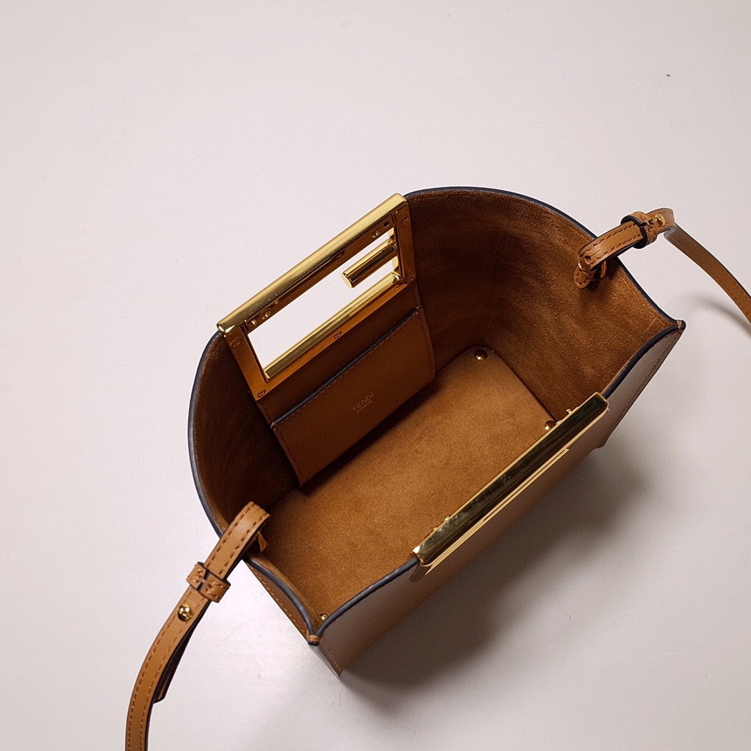 FI Way Small Brown Bag For Woman 17.5cm/7in