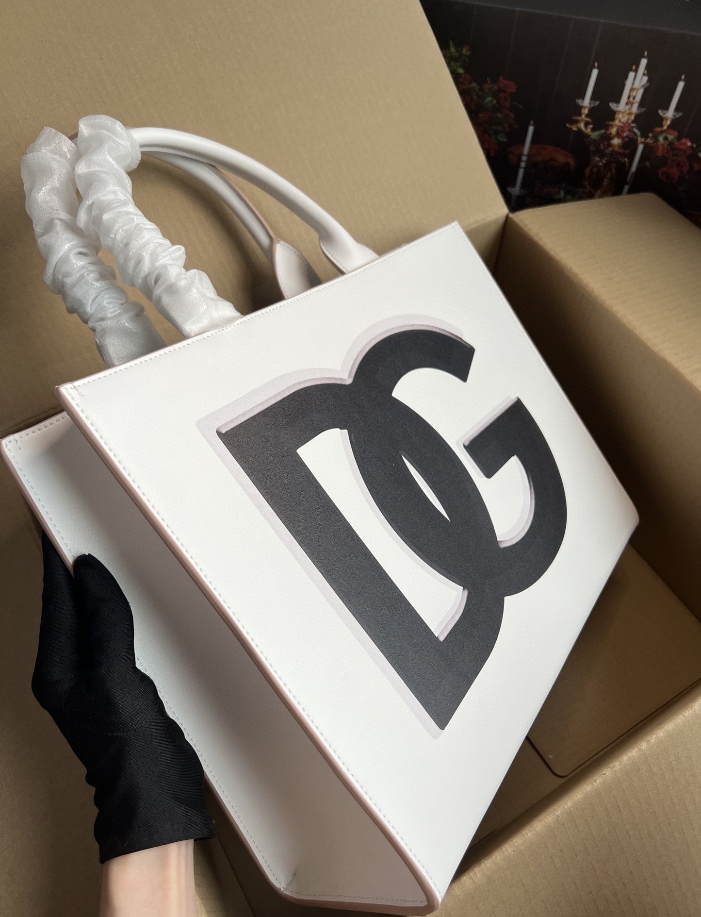 DG Small DG Daily Shopper With DG Logo Print White For Women 14.6in/37cm DG