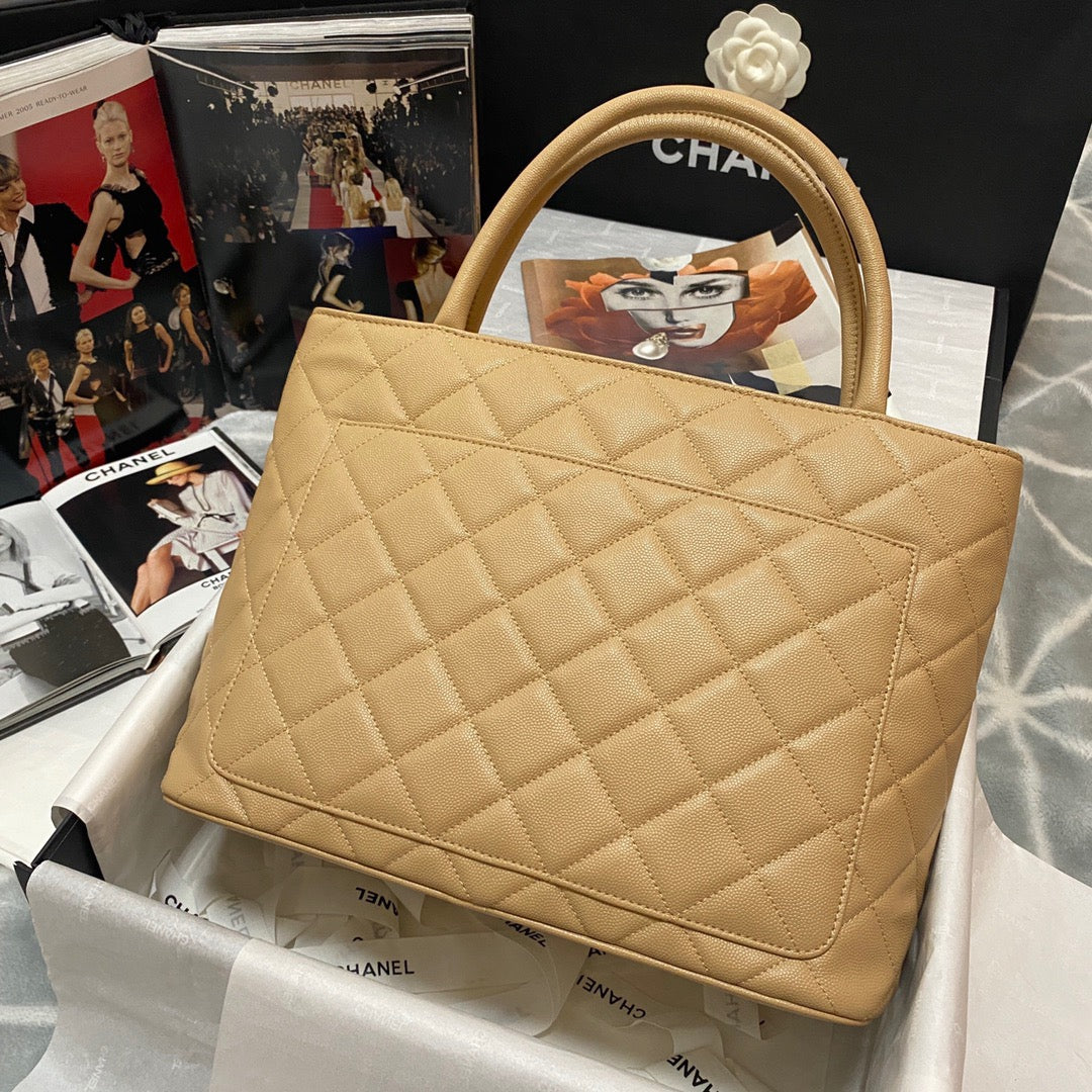 ChanelMedallion Tote Gold Hardware Caviar Yellow For Women, Women’s Handbags, Shoulder Bags 15.6in/32cm