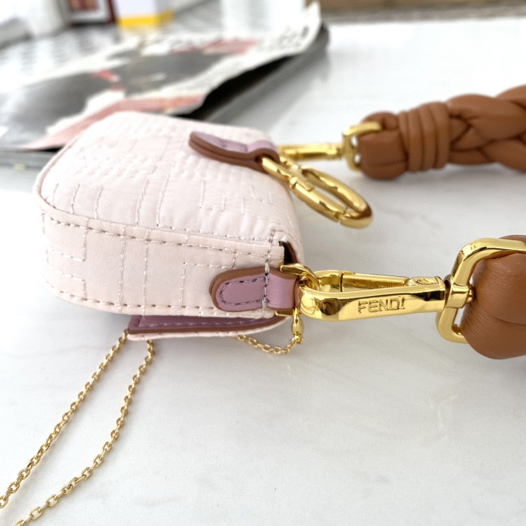 FI Nano Baguette Maxi Handle Pink and Brown Bag For Woman 6.5cm/2.5in