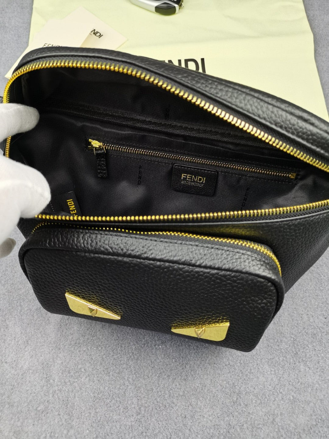 FI Little Monster Belt Bag Black For Men, Men’s Bag 7.9in/20cm FF