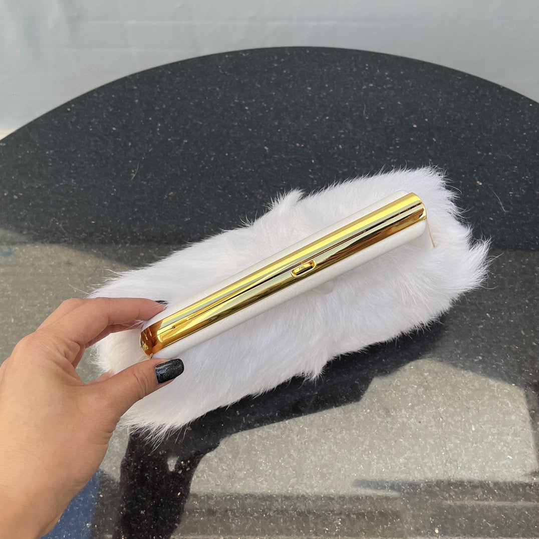 FI First Small White Fox Fur Bag For Woman 26cm/10in