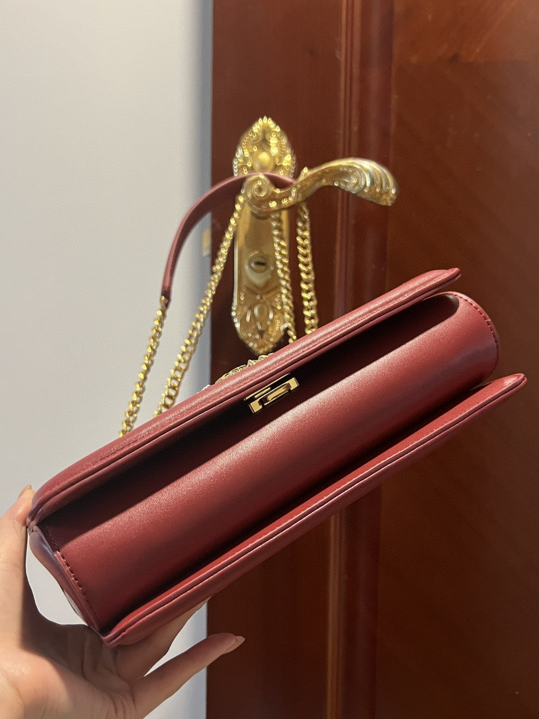 DG Large Devotion Bag In Quilted Nappa Burgundy For Women 10in/26cm DG