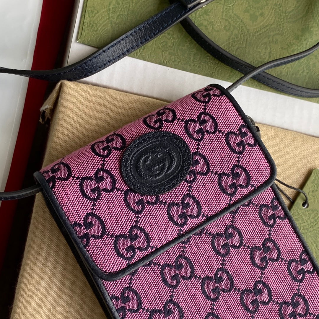 gg Mini Bag In Pink gg Canvas For Women 7in/18cm gg 657582