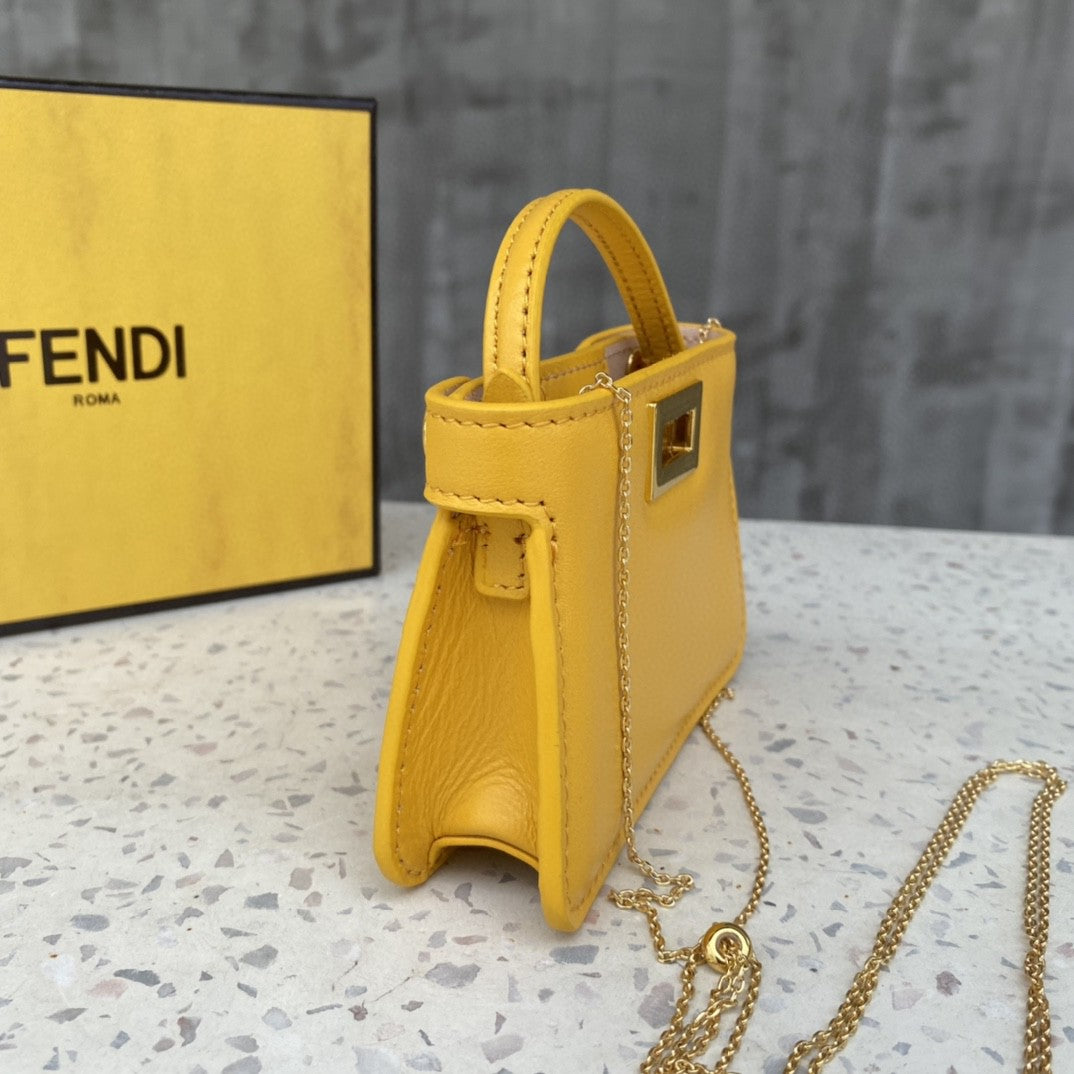 FI Nano Peekaboo Charm Crossbody Yellow Bag For Woman 12cm/4.5in
