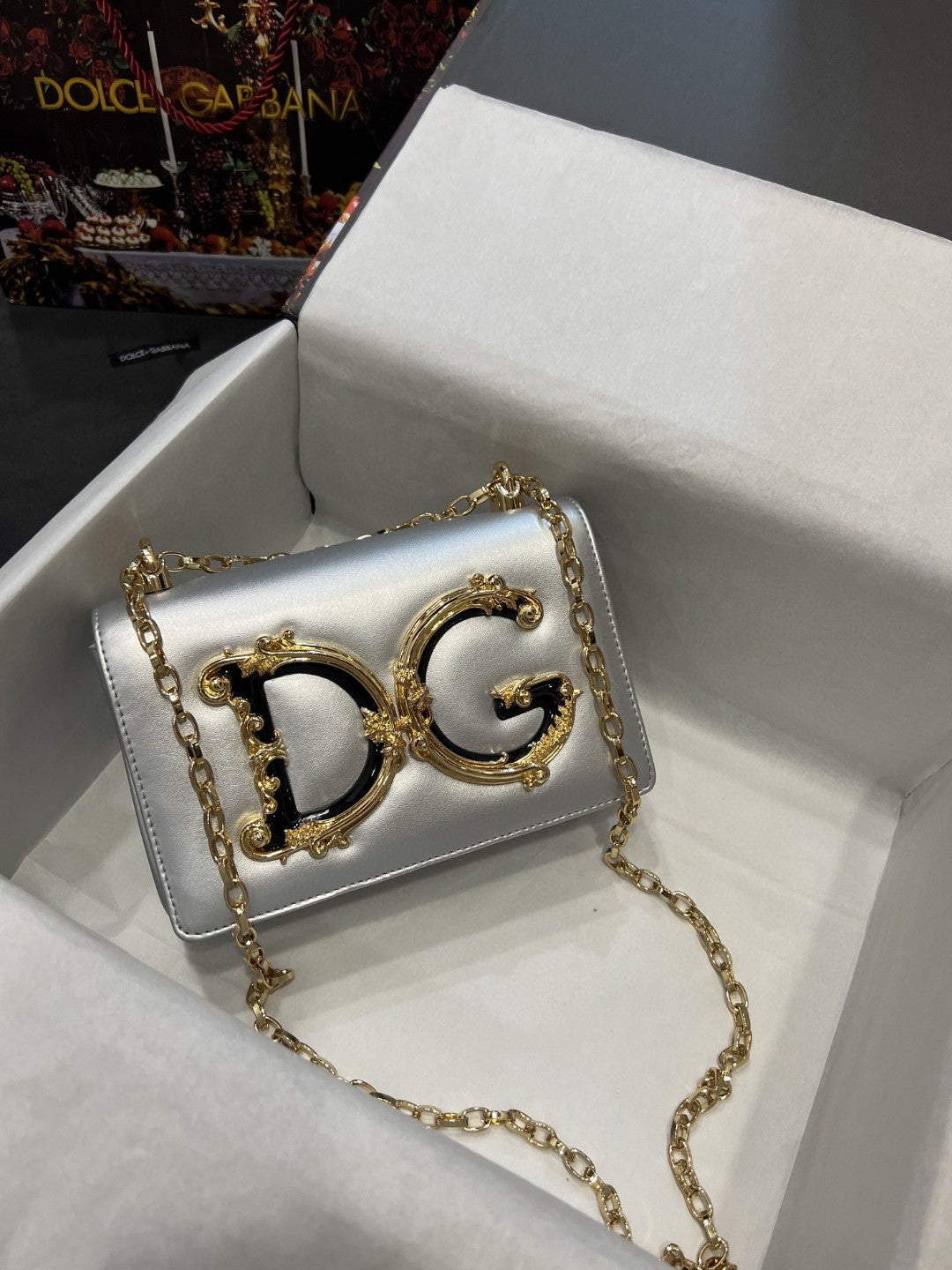 DG Nappa DG Girls Shoulder Bag Silver For Women 8.3in/21cm DG