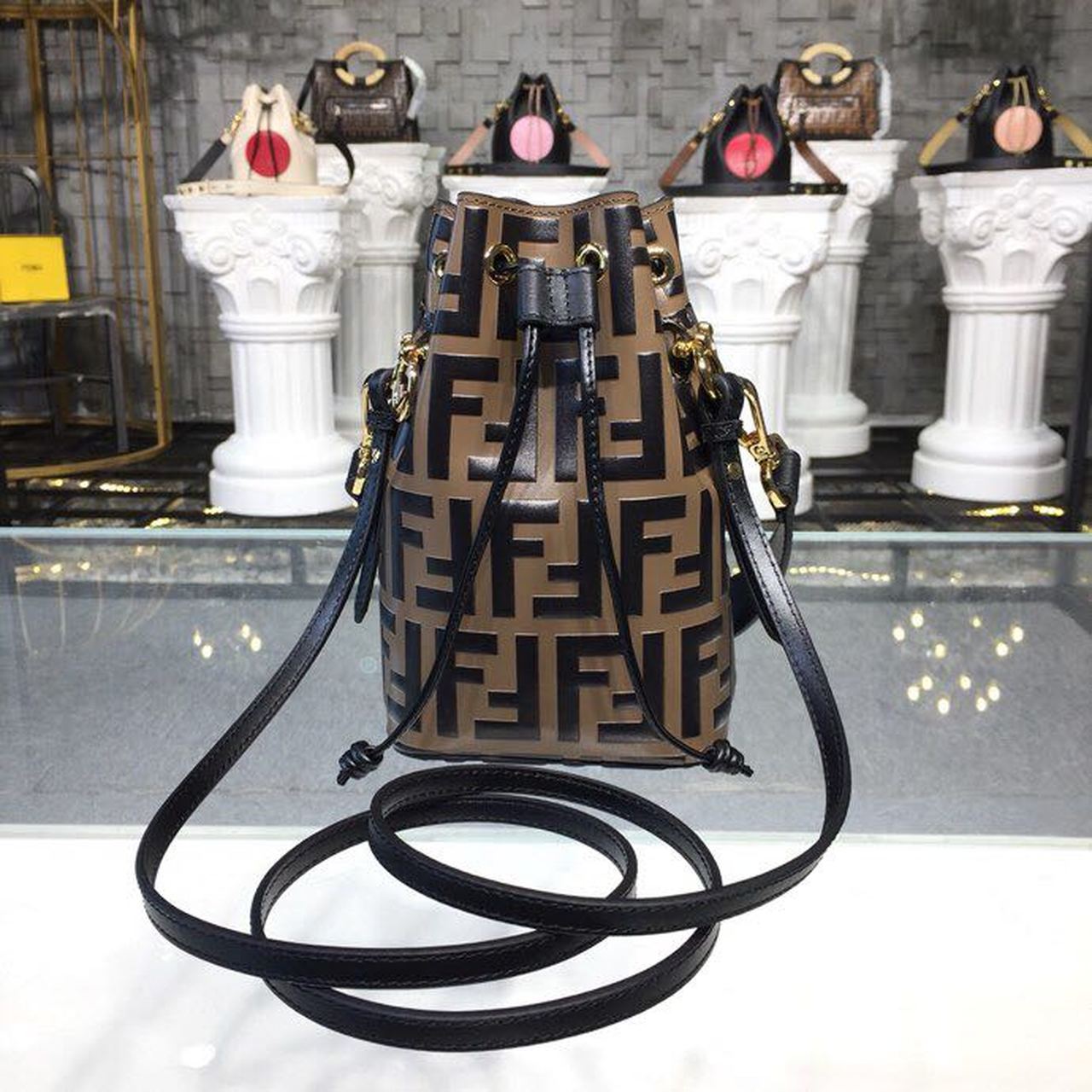 FI Mon Tresor Brown/Black For Women, Women’s Handbags, Shoulder And Crossbody Bags 7in/18cm FF 8BS010A659F13VK