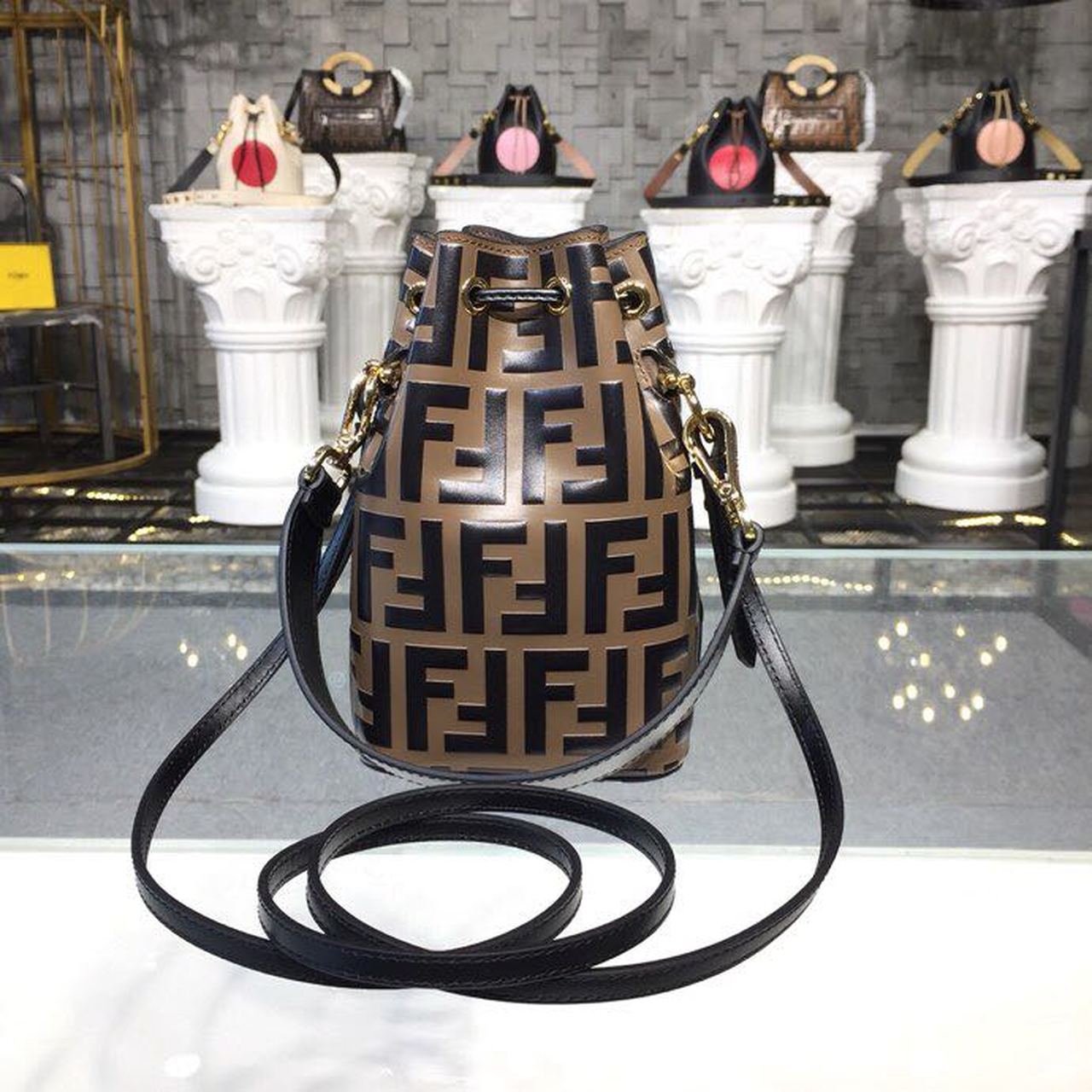 FI Mon Tresor Brown/Black For Women, Women’s Handbags, Shoulder And Crossbody Bags 7in/18cm FF 8BS010A659F13VK
