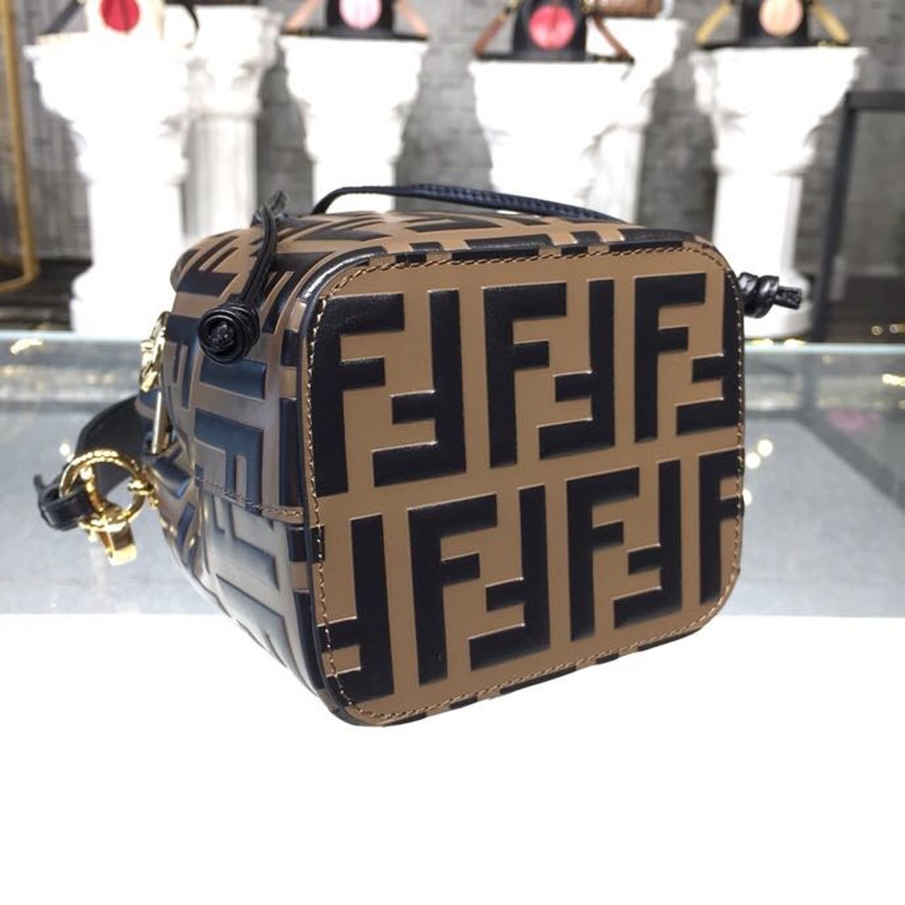 FI Mon Tresor Brown/Black For Women, Women’s Handbags, Shoulder And Crossbody Bags 7in/18cm FF 8BS010A659F13VK