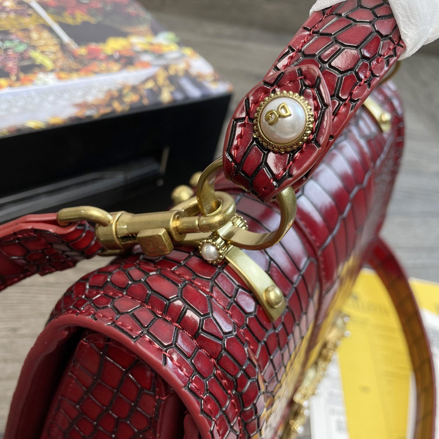 DG Print DG Girls Bag Burgundy For Women 10.6in/27cm DG