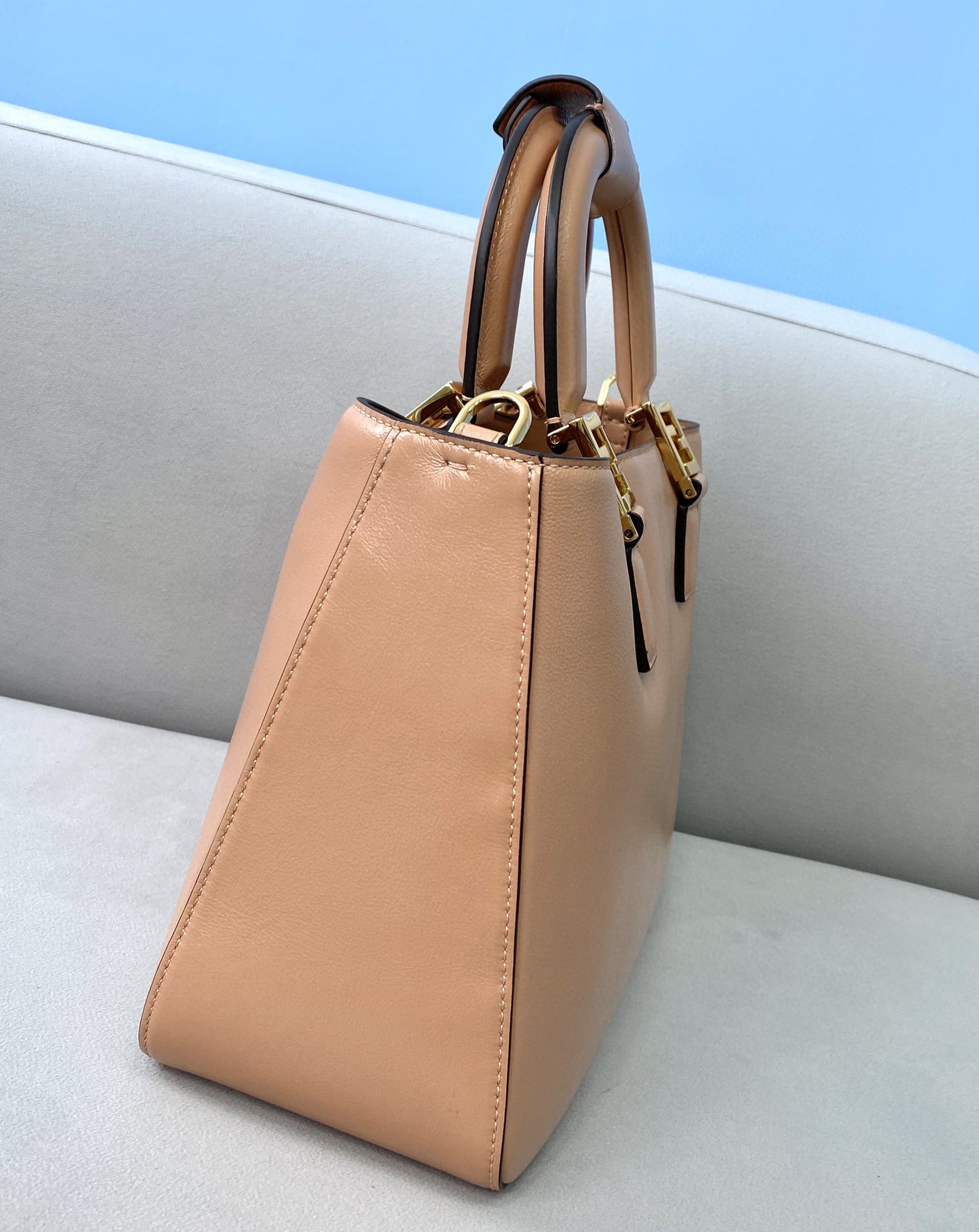 FI Medium FF Tote Shoulder Pink Bag For Woman 38cm/15in