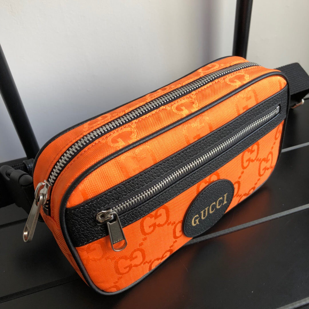 gg Off The Grid Belt Bag Orange gg ECONYL® For Men 9.5in/24cm gg