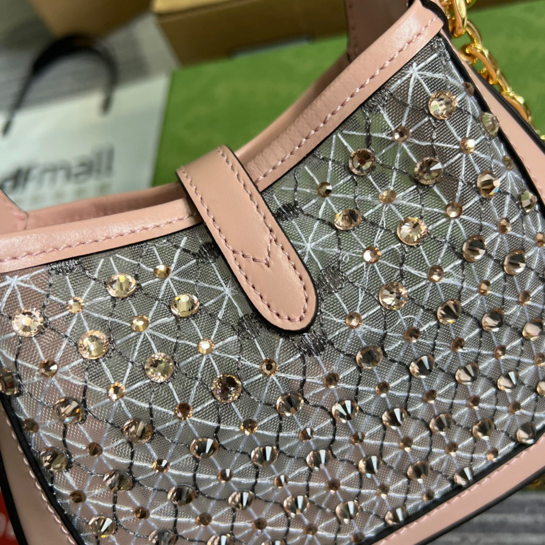 gg Jackie 1961 Mini Shoulder Bag Light Pink For Women, Women’s Bags 7.5in/19cm gg