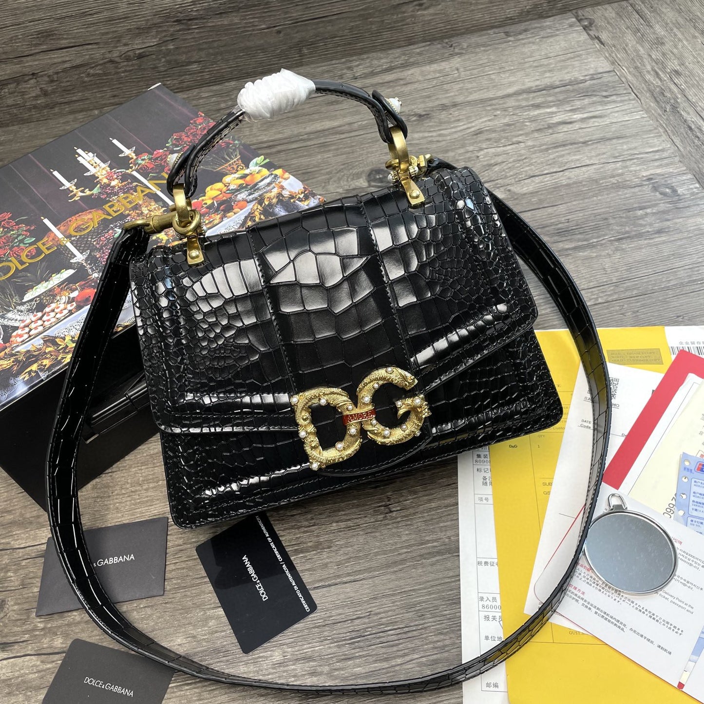 DG Print DG Girls Bag Black For Women 10.6in/27cm DG