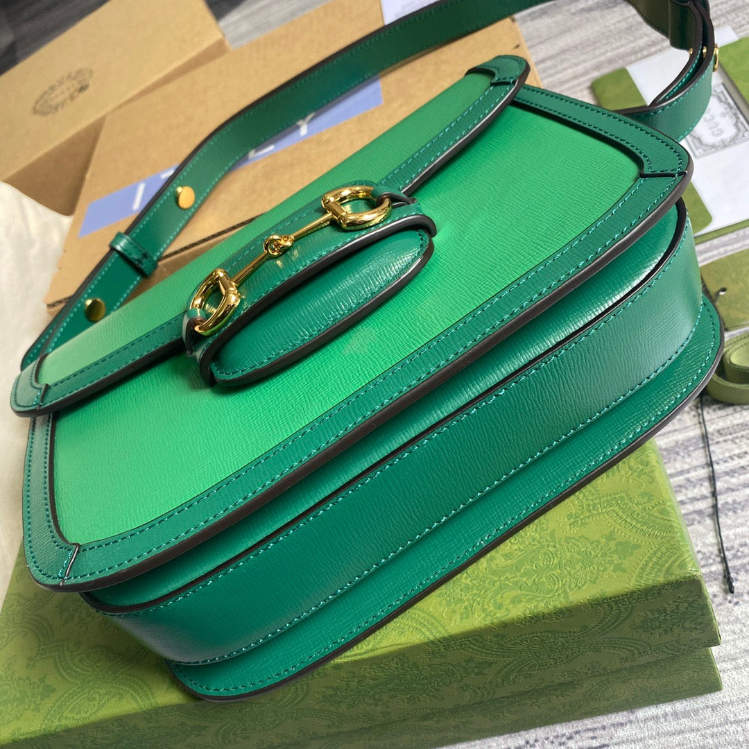 gg Horsebit 1955 Shoulder Bag Green For Women, Women’s Bags 9.8in/25cm gg