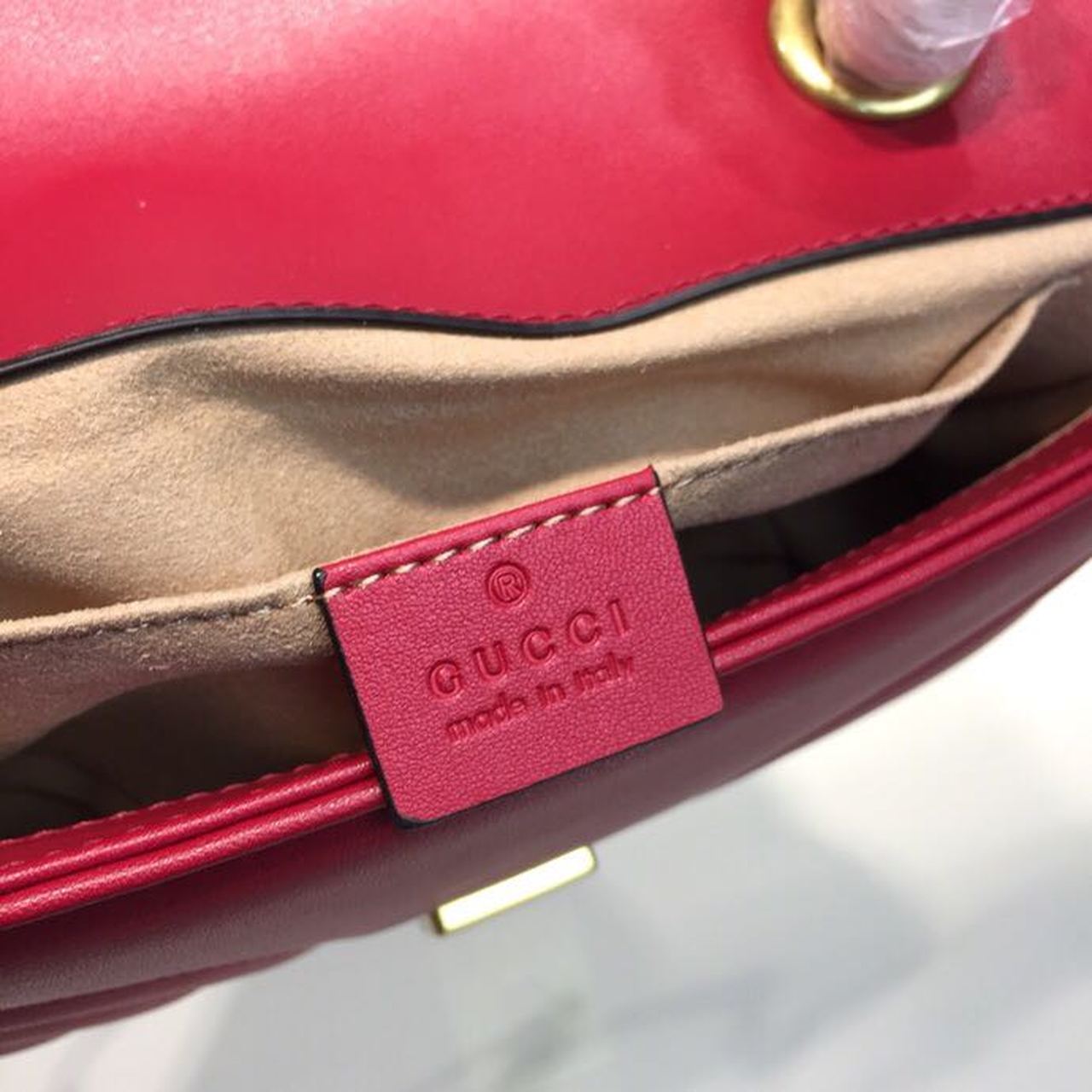gg Marmont Matelassé Mini Bag Hibiscus Red Matelassé Chevron For Women 8.5in/22cm gg 446744 DTDIT 6433