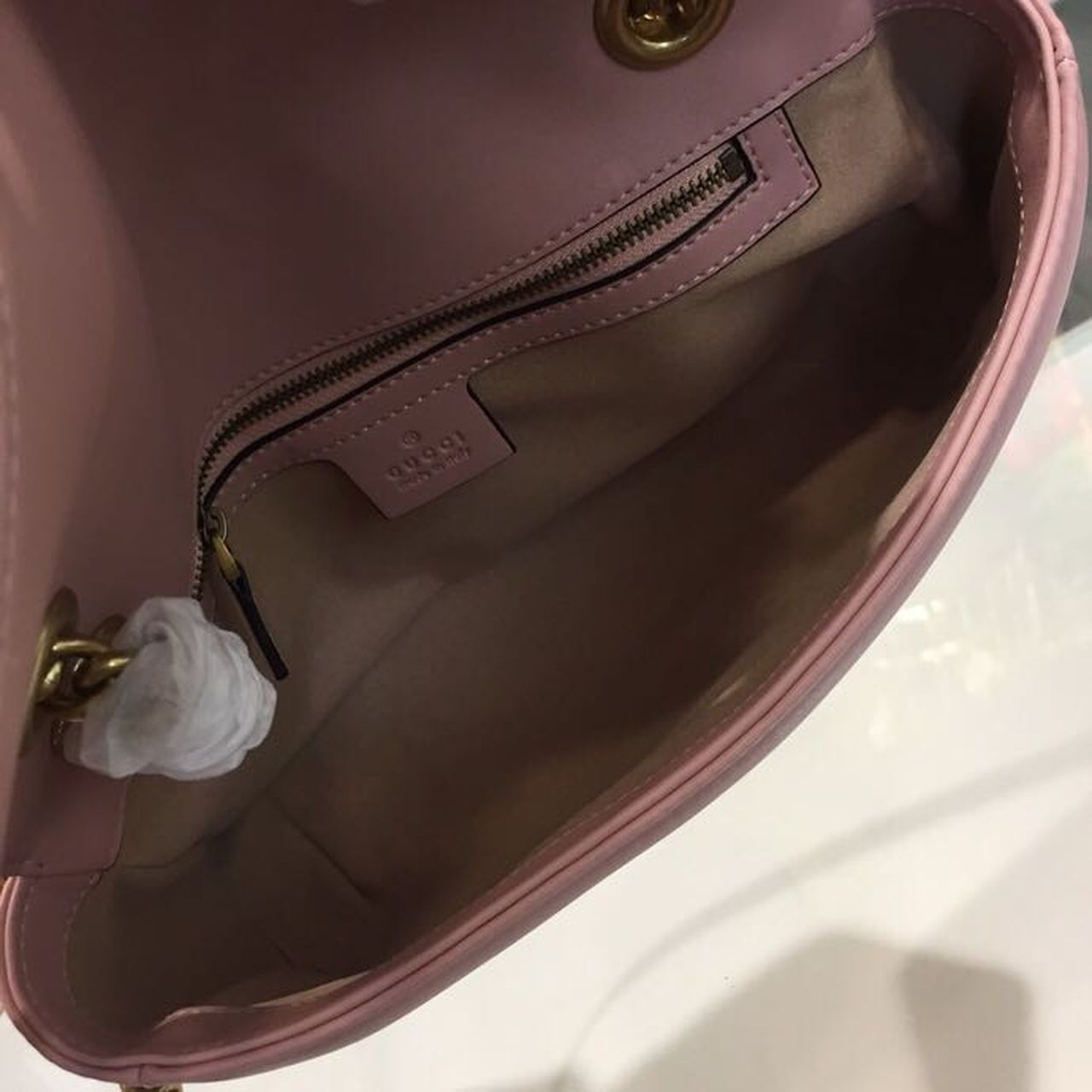 gg Marmont Small Matelassé Shoulder Bag Dusty Pink Matelassé Chevron For Women 10in/26cm gg 443497 DTDIT 5729