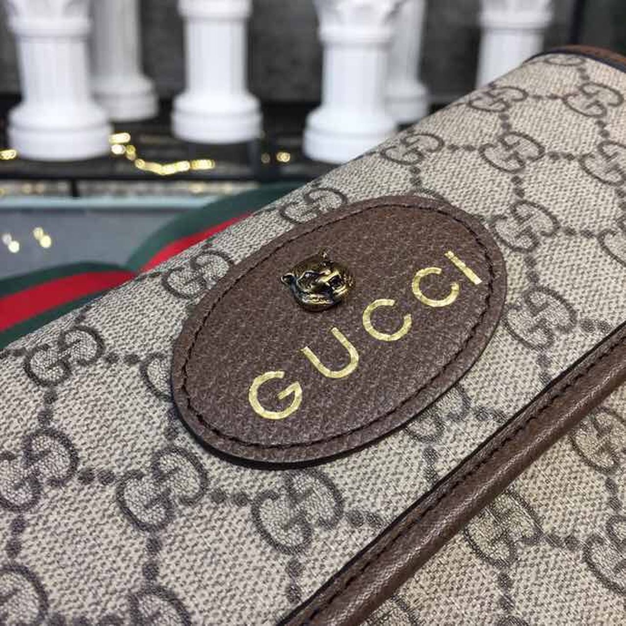 gg Neo Vintage Small Messenger Bag Beige/Ebony gg Supreme Canvas With Brown For Women 8.5in/22cm gg 501050 9C2VT 8745