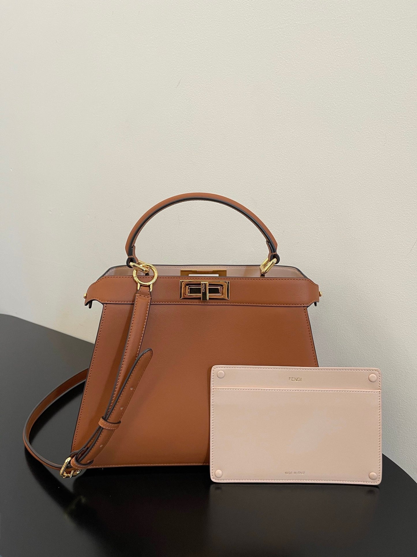 FI Peekaboo ISeeU Petite Brown Small Bag For Woman 20cm/8in
