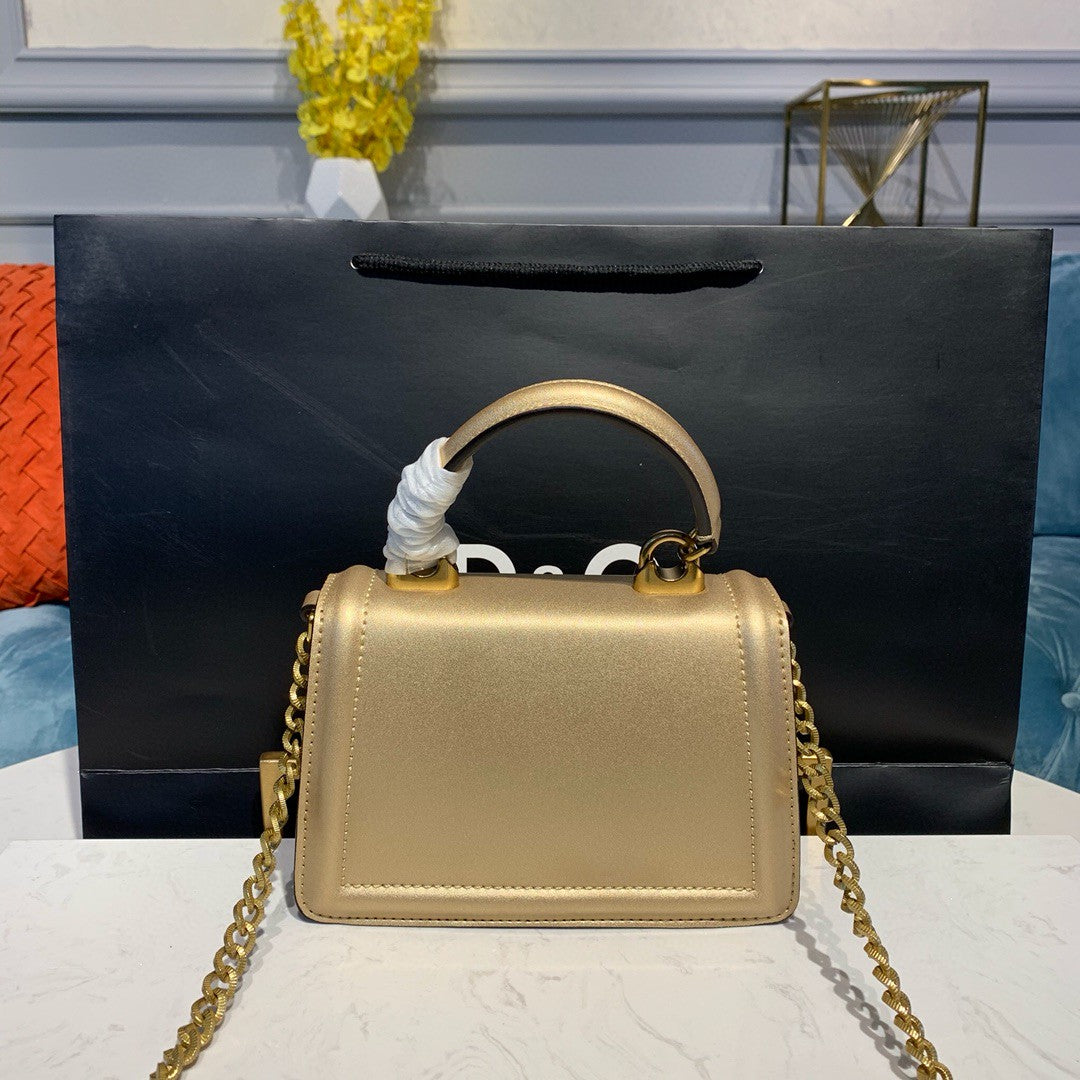 DG Small Devotion Bag In Mordore Nappa Gold For Women 7.5in/19cm DG BB6711A101687503