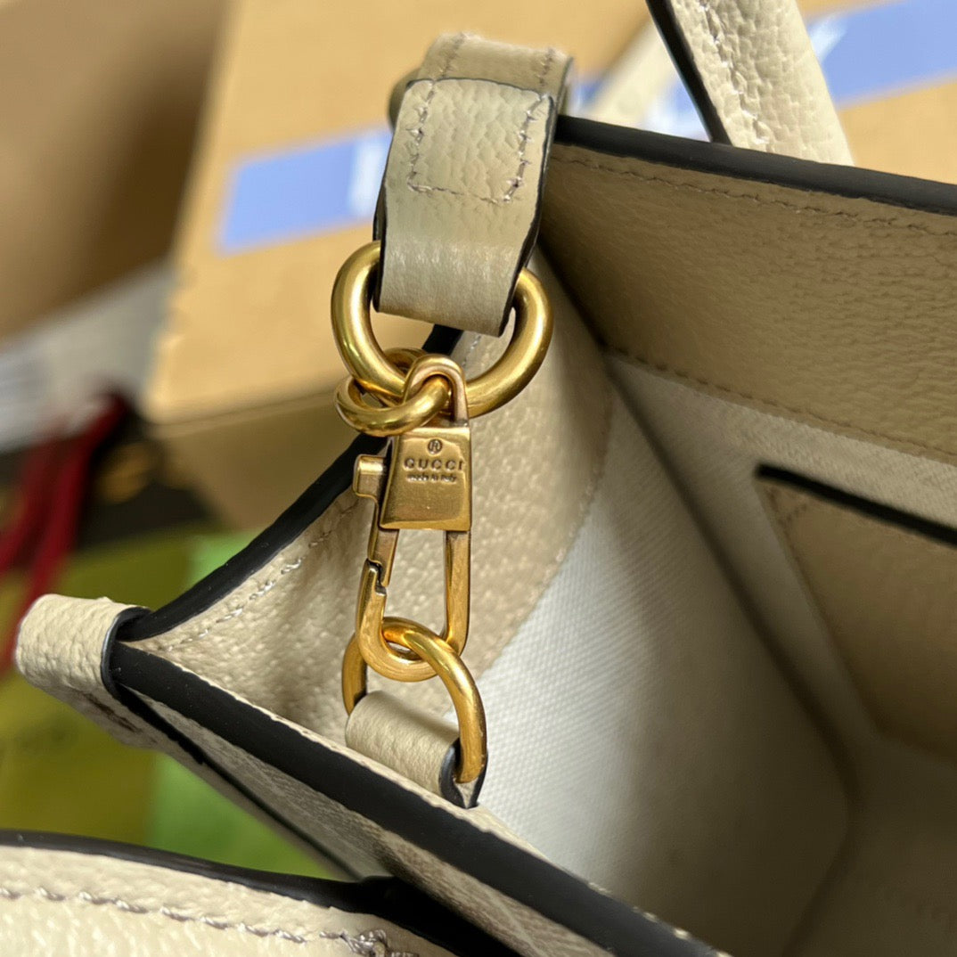 gg Mini Tote Bag With Interlocking G Beige For Women, Women’s Bags 7.8in/20cm gg 671623 UULBT 9683