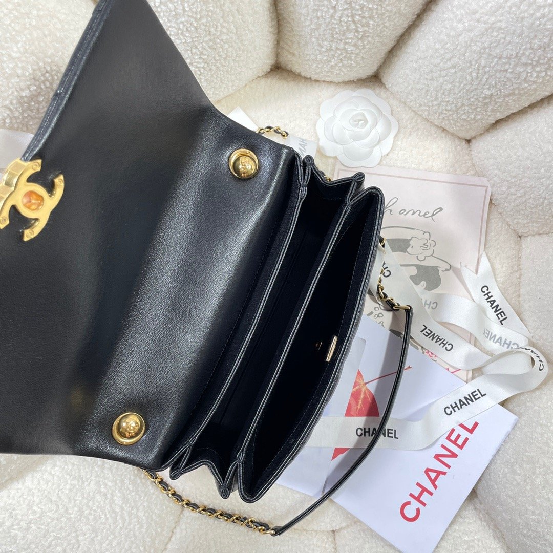 ChanelLarge Flap Bag Gold Hardware Black For Women, Women’s Handbags, Shoulder Bags 9.1in/23cm AS3367