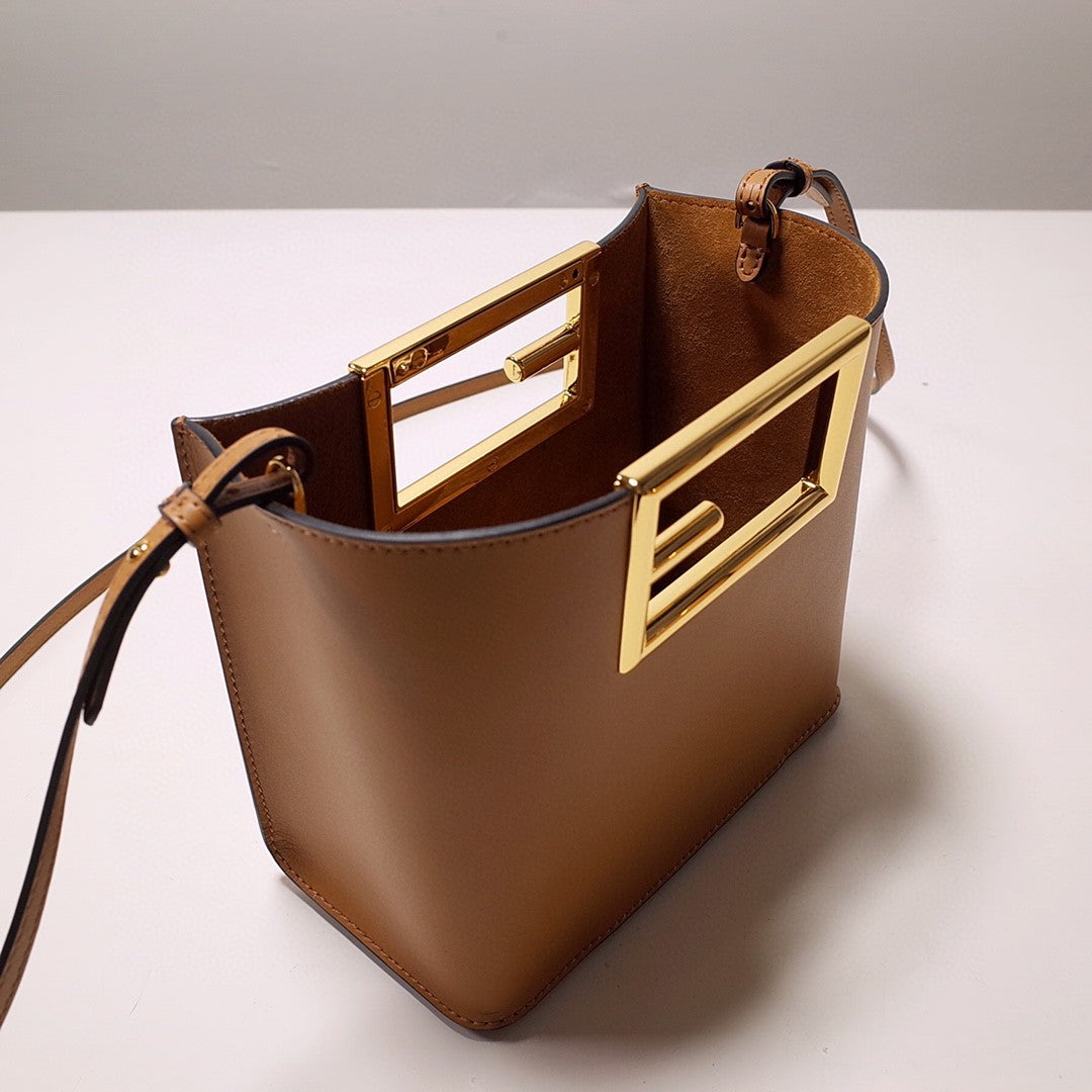 FI Way Small Brown Bag For Woman 17.5cm/7in