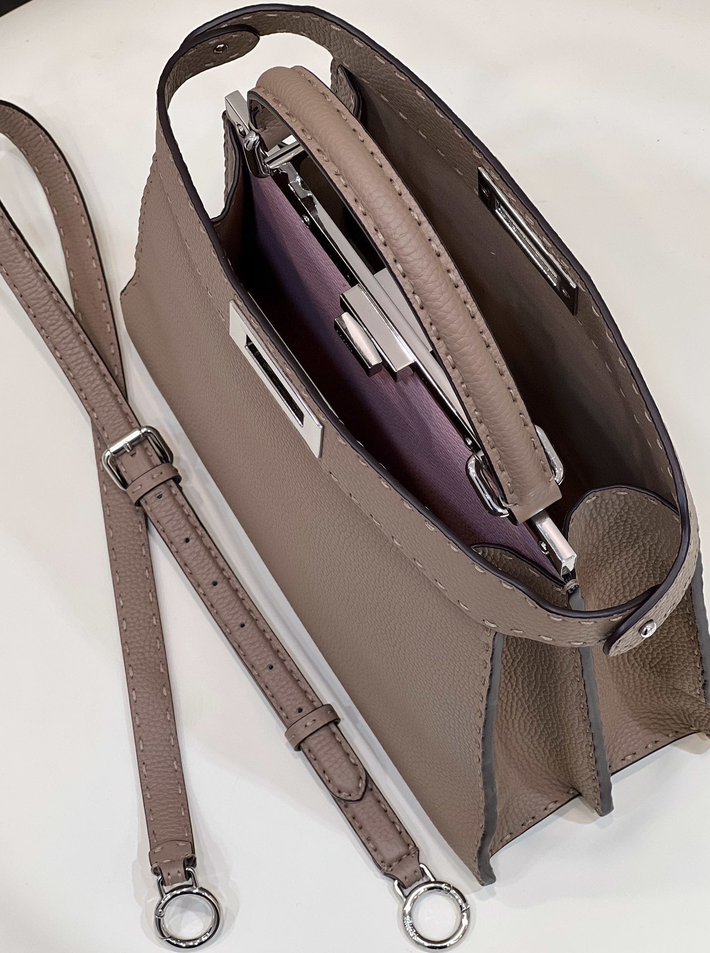 FI Peekaboo ISeeU Medium Brown For Women, Women’s Handbags, Shoulder Bags 13.1in/33.5cm FF