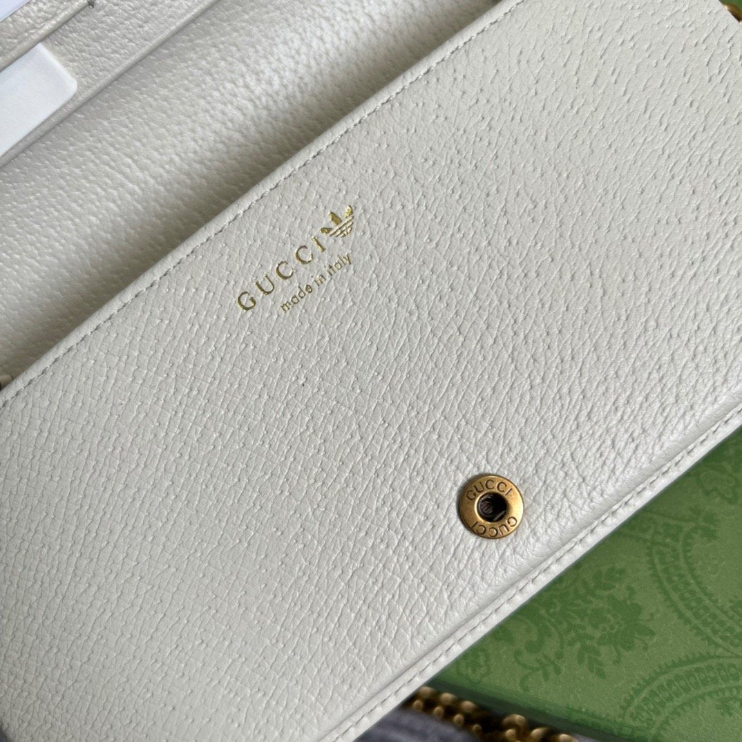 gg x Adidas Wallet With Chain Black For Women, Women’s Bags 7.5in/19cm gg 621892 UZ3BG 1057