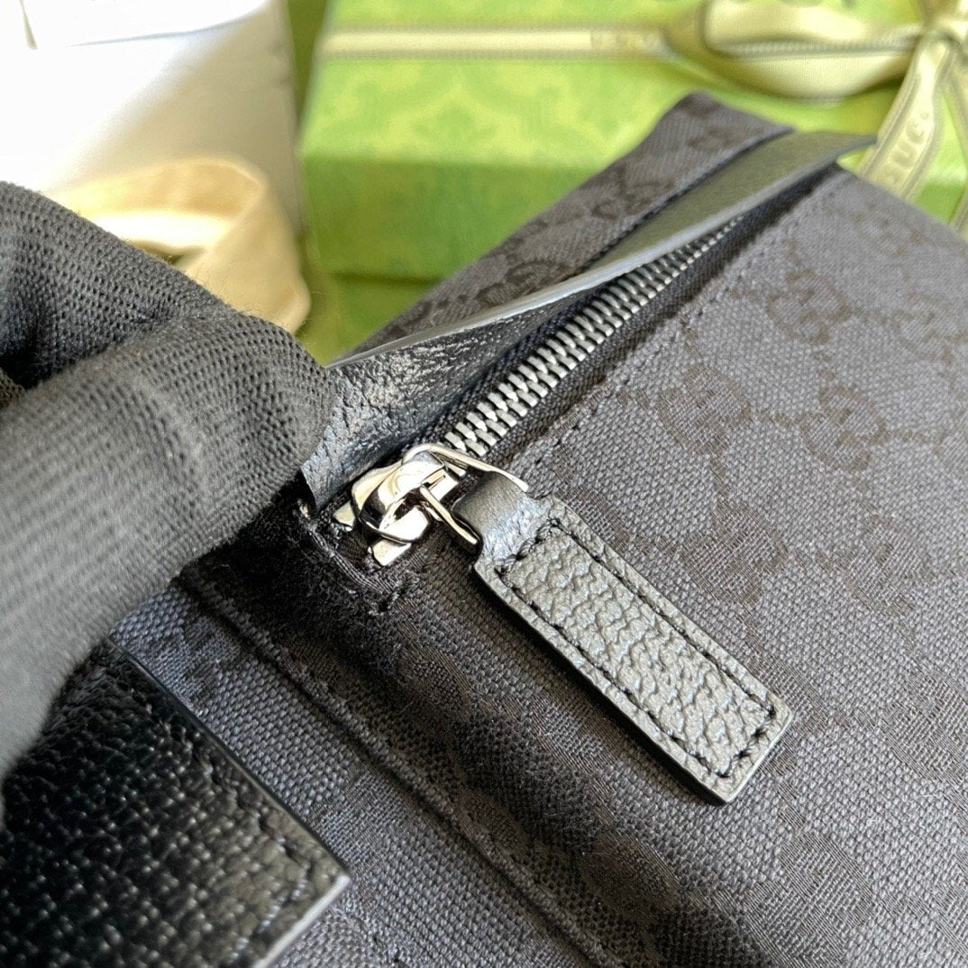 gg Supreme Canvas Two Pocket Waist Belt Bag Black gg Supreme Canvas For Men 3in/7.5cm gg
