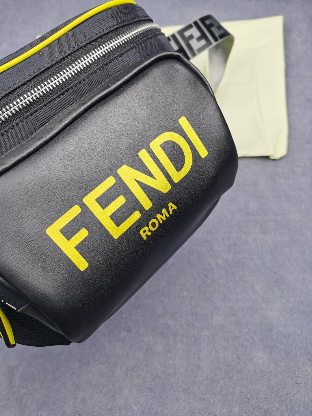 FI Little Monster Belt Bag Black/Yellow/Gray For Men, Men’s Bags 7.9in/20cm FF