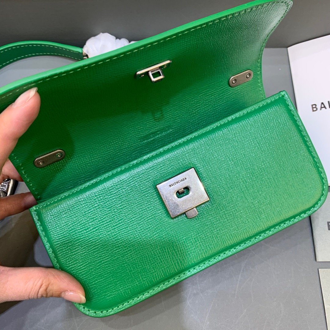 Balen Gossip Small On Chain Shoulder Bag Green, For Women, Bags 7.4in/19cm