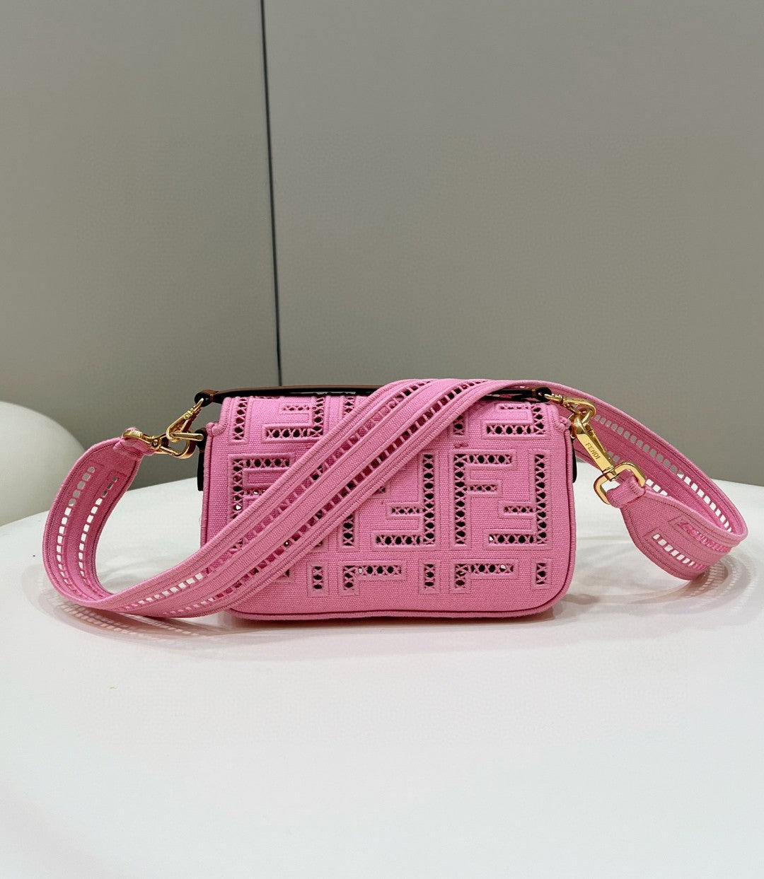 FI Baguette Pink with Embroidery Small Bag For Woman 21cm/8in