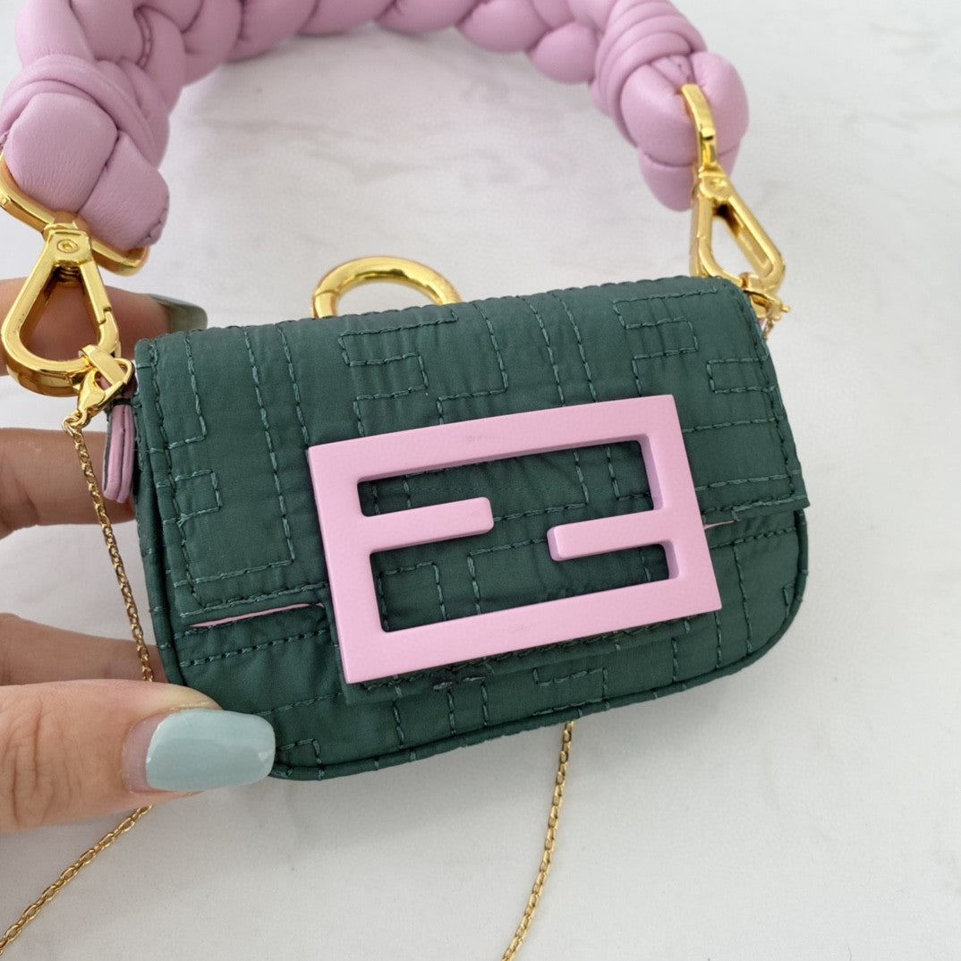 FI Nano Baguette Maxi Handle Pink and Green Bag For Woman 6.5cm/2.5in