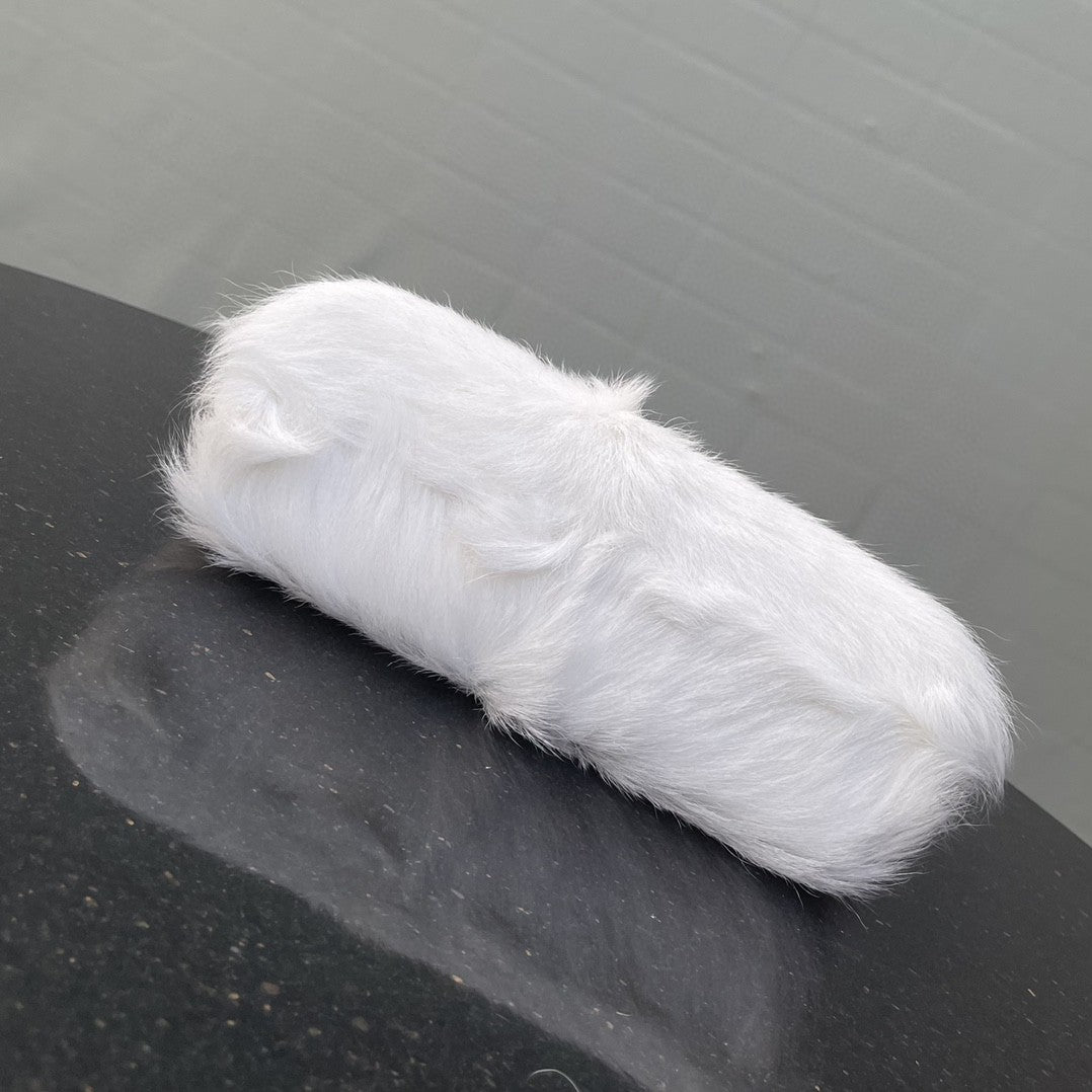 FI First Small White Fox Fur Bag For Woman 26cm/10in