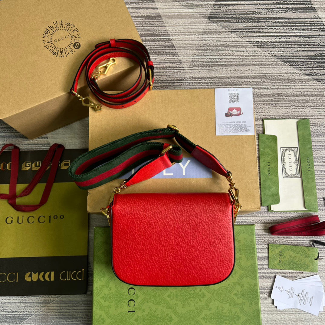 gg x Adidas Horsebit 1955 Mini Bag Red For Women, Women’s Bags 8.1in/21cm gg 658574 U3ZDG 6563