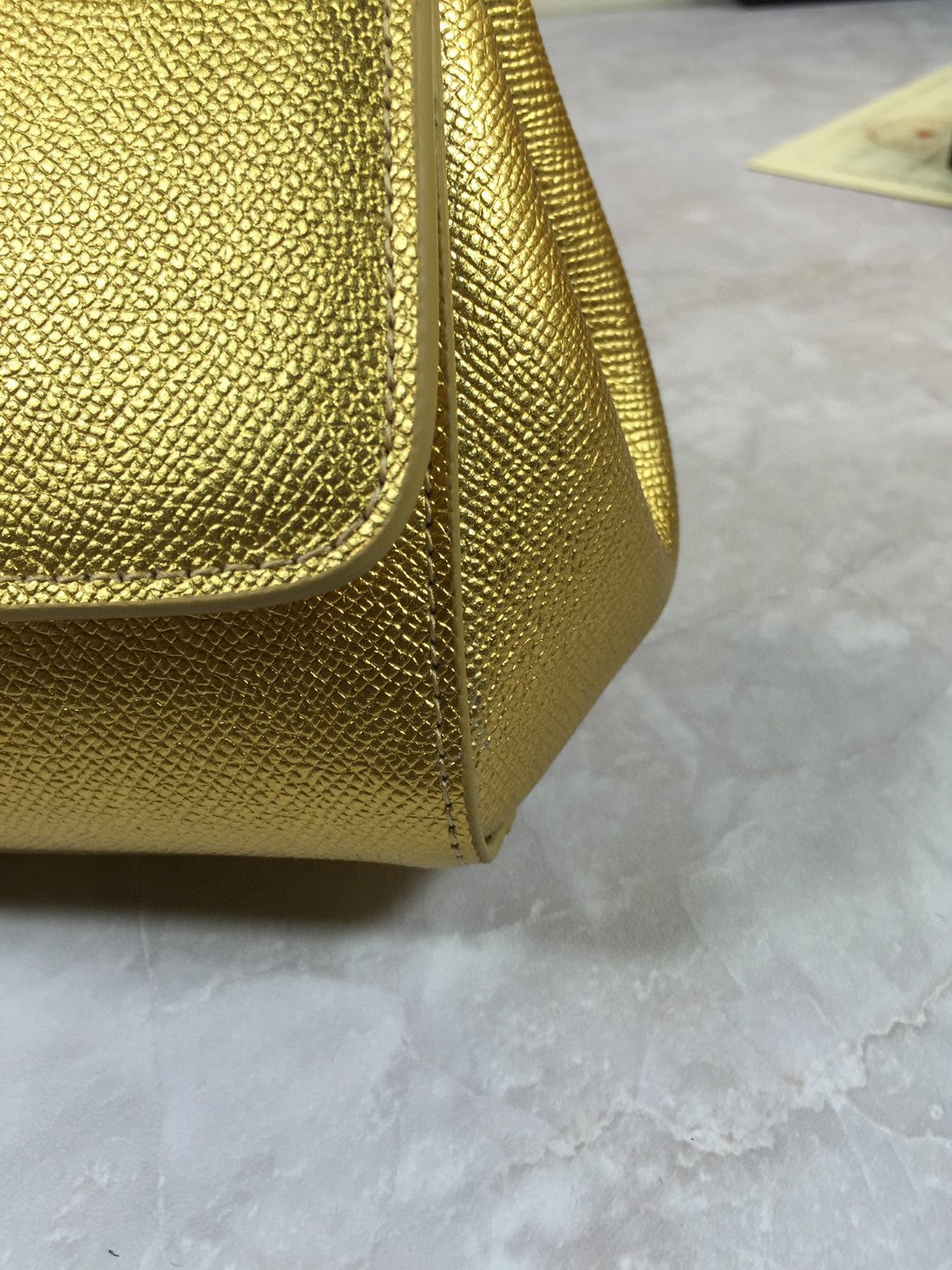 DG Medium Sicily Handbag In Dauphine Gold For Women 10.2in/26cm DG