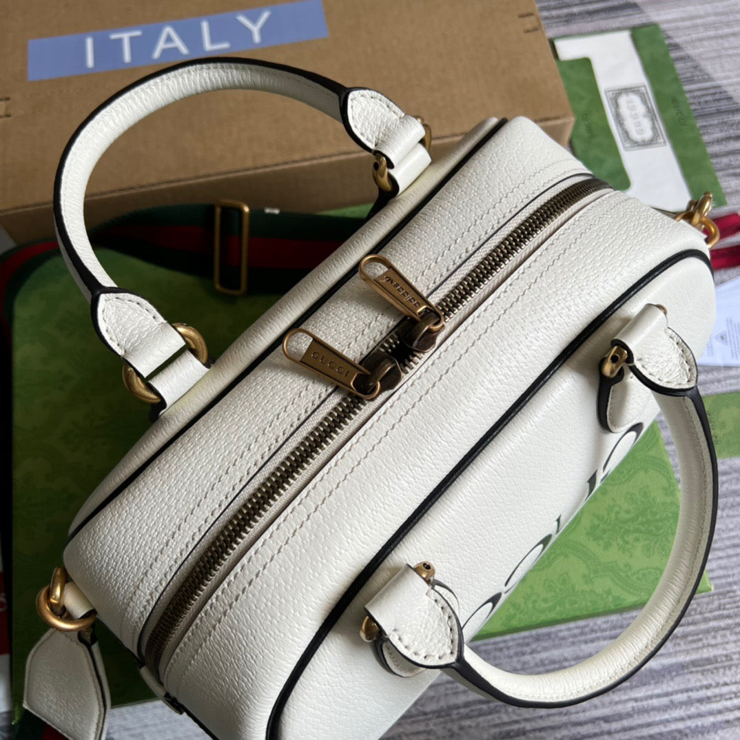 gg x Adidas Mini Duffle Bag White For Women, Women’s Bags 12.4in/32cm gg 702397 U3ZCT 8727