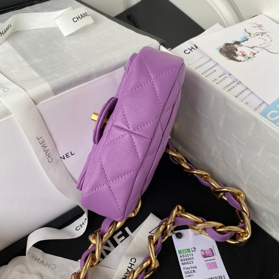 ChanelMini Flap Bag Purple For Women, Women’s Bags Shoulder And Crossbody Bags 6.6in/17cm AS3213