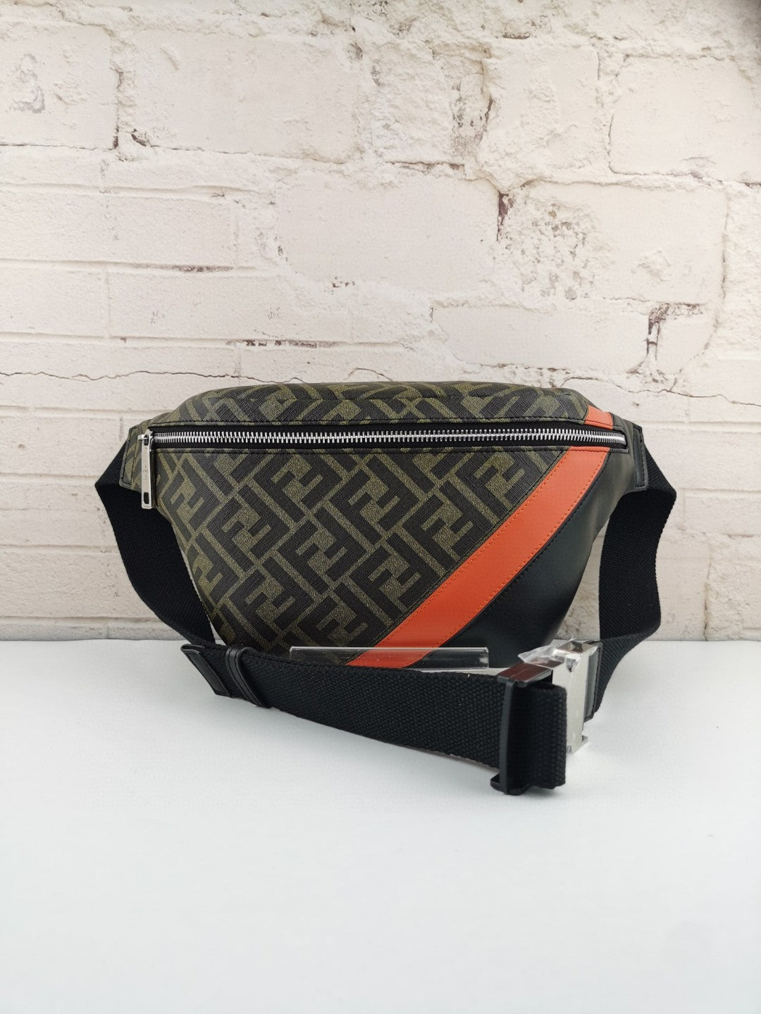 FI Belt Bag Khaki/Orange For Men, Men’s Bags 18.1in/46cm FF 7VA434