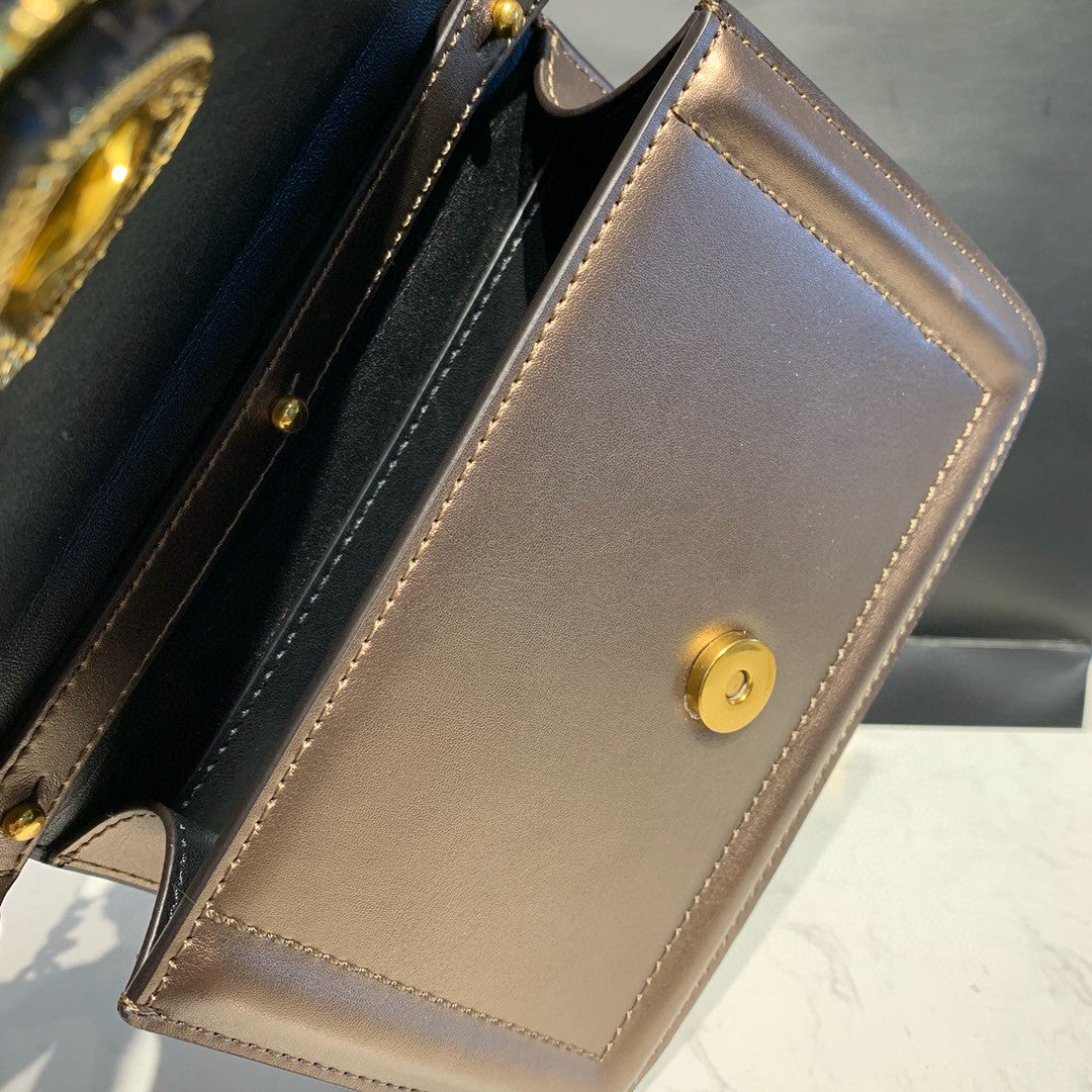 DG Small Devotion Bag In Mordore Nappa Antique Brass For Women 7.5in/19cm DG