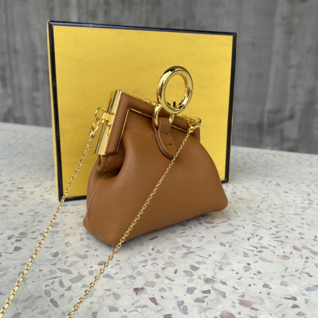FI Nano First Charm Brown Bag For Woman 10cm/4in